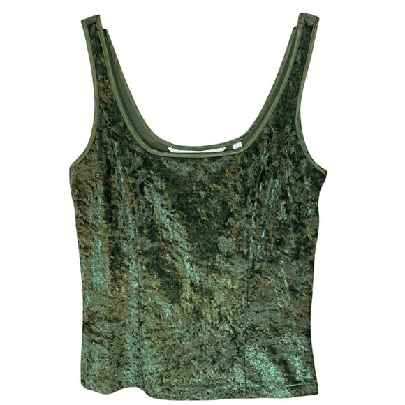Vintage Victoria’s Secret Y2K Green Crushed Velvet Tank Top Small fairy grunge - Picture 1 of 5